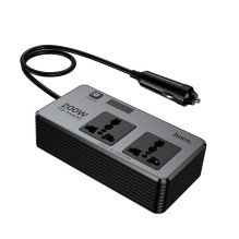 Smart dual car inverter charger Hoco 2 lighter ports max 200W PD66W / 1C2A Z66 black