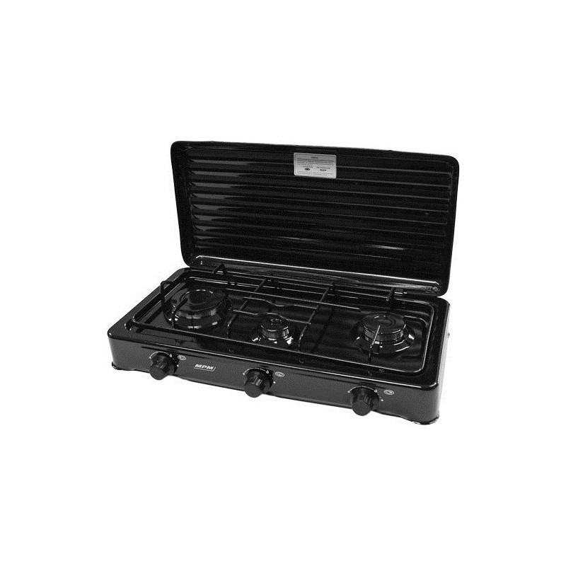MPM SMILE-KN-03 / 1KB kaitlentė Juoda Stalviršis 60 cm Dujinė 3 zona(-os)
