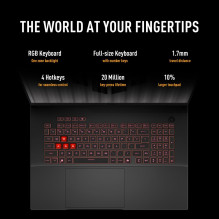 ASUS TUF Gaming A18 FA808UM-S9058 nešiojamas kompiuteris, 45,7 cm (18"), 2.5K RAM, 16 GB DDR5-SDRAM, 512 GB SSD, NV