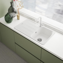 Mixer Lina L Franke with pull-out spout, white Mixer Lina L Franke with pull-out spout, white