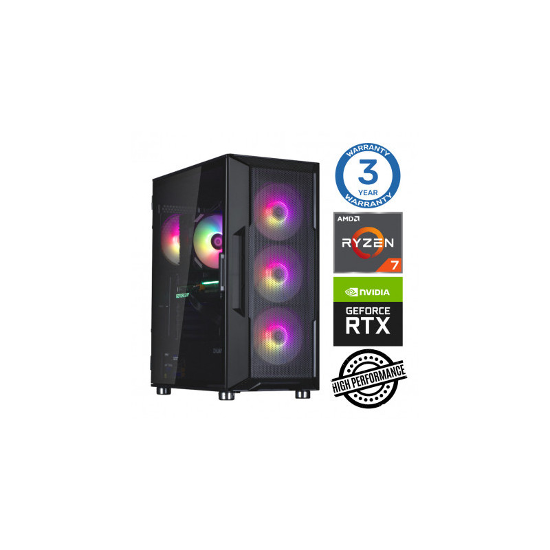 INTOP Ryzen 7 5700X 16GB 1TB SSD M.2 NVME RTX3050 6GB no-OS Black