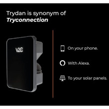 V2C Trydan PRO versijakrovimo stotelė 22kW su ekranu, 3 fazių, Type 2 spiralinis kabelis (5m), dinaminis balansavimas