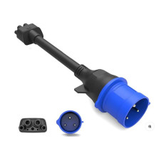 Tesla adapteris 32A Schuko tipo ( į 220V 7kw mėlynos spalvos rozete) Tesla adapteris 32A Schuko tipo ( į 220V 7kw mėlynos spalvos rozete)