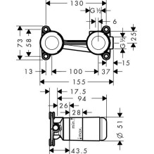 Lower mounting part Hansgrohe 13622180