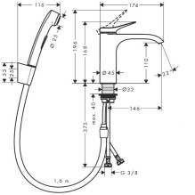 Praustuvo maišytuvas Hansgrohe Vivenis 75210000, chromo