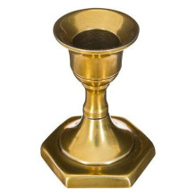 Candle holder, stainless steel, 7.5 cm, gold