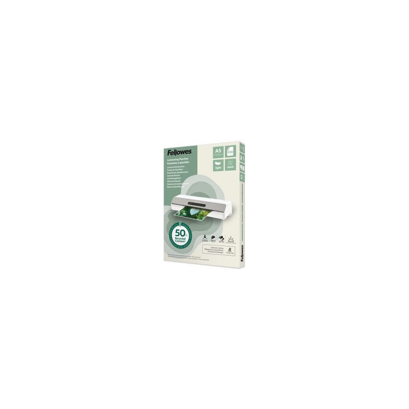 Laminēšanas plēves Fellowes Eco 100gab Matte A5 043859813841 (043859813841)