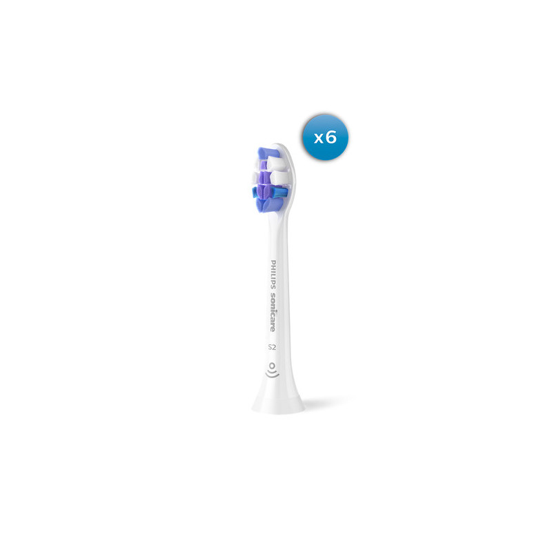 „Sonicare S2 Sensitive“ dantų šepetėlio galvutės, 6 vnt., baltos HX6056 / 87