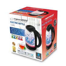 Esperanza EKK027 electric kettle 1.7 L Black,Transparent 2200 W