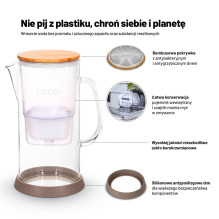 Lauben stiklinis vandens filtro ąsotis 32GW vandens filtro ąsotis Lauben stiklinis vandens filtro ąsotis 32GW vandens filtro ąsotis