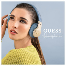 Guess PU Leather 4G Script Logo BT5.3 Stereo Headphone Blue