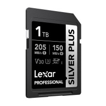 SDXC Memory Card - Lexar Professional SILVER PLUS SDXC 1TB 205MB/s Read, 150MB/s Write SDXC Memory Card - Lexar Professional SILVER PLUS SDXC 1TB 205MB/s Read, 150MB/s Write