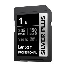 SDXC atminties kortelė - Lexar Professional SILVER PLUS SDXC 1TB 205MB / s skaitymas, 150MB / s rašymas SDXC atminties kortelė - Lexar Professional SILVER PLUS SDXC 1TB 205MB / s skaitymas, 150MB / s rašymas