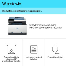 HP LaserJet Pro 3302sdw belaidis daugiafunkcis spalvotas spausdintuvas, kopijavimo aparatas, skaitytuvas su dvipusiu spa
