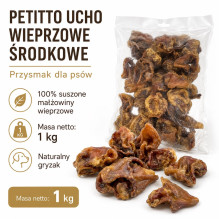 PETITTO medium pig ear Mono - treat for dogs - 1 kg PETITTO medium pig ear Mono - treat for dogs - 1 kg