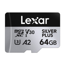 Karta pamięci Lexar High-Performance Silver Plus microSDXC 64GB + adapter Karta pamięci Lexar High-Performance Silver Plus microSDXC 64GB + adapter