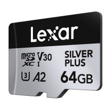 Karta pamięci Lexar High-Performance Silver Plus microSDXC 64GB + adapter Karta pamięci Lexar High-Performance Silver Plus microSDXC 64GB + adapter
