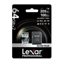 Karta pamięci Lexar High-Performance Silver Plus microSDXC 64GB + adapter Karta pamięci Lexar High-Performance Silver Plus microSDXC 64GB + adapter