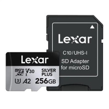 Karta pamięci Lexar High-Performance Silver Plus microSDXC 256GB + adapter Karta pamięci Lexar High-Performance Silver Plus microSDXC 256GB + adapter