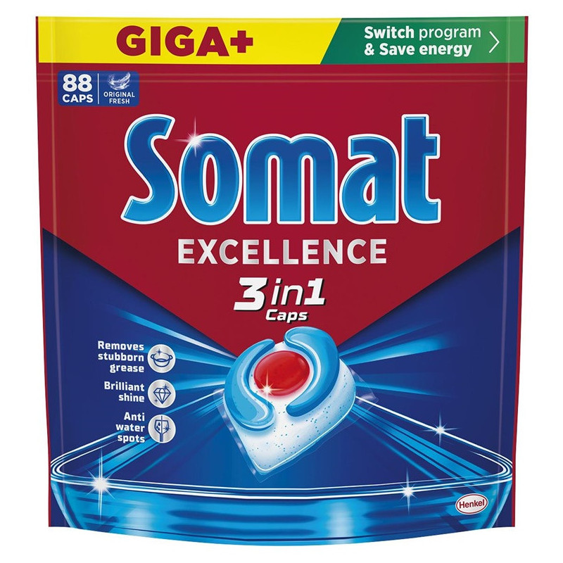 DISHWASHER CAPSULES SOMAT 3IN1 88 PCS