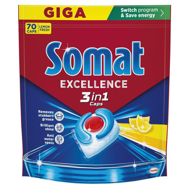 DISHWASHER CAPSULES SOMAT LEMON 70 PCS