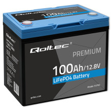 LiFePO4 lithium iron phosphate battery, 12.8V, 100Ah, 1280Wh, BMS, QOLTEC