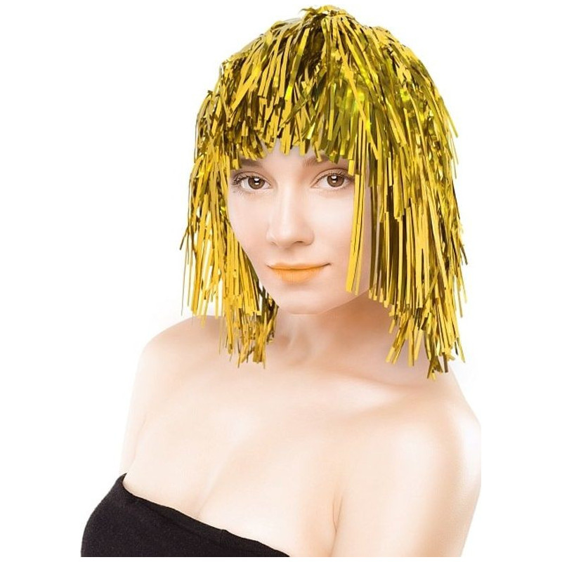 GoDan gold tinsel / foil costume wig (5905548907901)