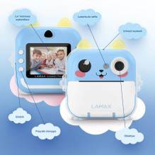 Vaikų Kamera - LAMAX InstaKid2 Plus, 1080p, 2.4 colių Ekranas, 64 GB Mėlyna Vaikų Kamera - LAMAX InstaKid2 Plus, 1080p, 2.4 colių Ekranas, 64 GB Mėlyna