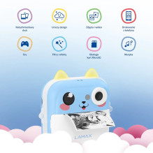 Vaikų Kamera - LAMAX InstaKid2 Plus, 1080p, 2.4 colių Ekranas, 64 GB Mėlyna