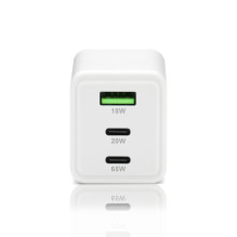 Charger - everActive GaN 65W 1 USB, 2 USB-C Quick Charge 4+ White Charger - everActive GaN 65W 1 USB, 2 USB-C Quick Charge 4+ White