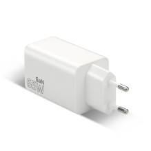 Charger - everActive GaN 65W 1 USB, 2 USB-C Quick Charge 4+ White Charger - everActive GaN 65W 1 USB, 2 USB-C Quick Charge 4+ White