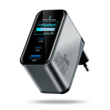 Charger - everActive SC-670Q Pro 67W 1xUSB-A 2xUSB-C LCD Screen Black Charger - everActive SC-670Q Pro 67W 1xUSB-A 2xUSB-C LCD Screen Black