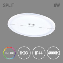 LED PANEL SPLIT R 8W NW IP44 461LM