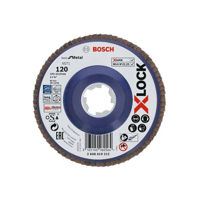 FLAP DISC 125MM 120 BOSCH X-LOCK