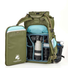 Camera Backpack - Shimoda Action X30 V2 Starter Kit Army, with roller access, padded pockets, green