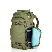 Camera Backpack - Shimoda Action X30 V2 Starter Kit Army, with roller access, padded pockets, green