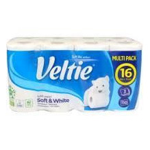 TOILET PAPER VELTIE WHITE 16ROLLS TOILET PAPER VELTIE WHITE 16ROLLS