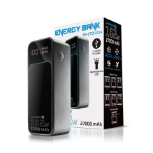 Power Bank - everActive 27,000mAh, QC4+, USB-C, Flashlight, Black Power Bank - everActive 27,000mAh, QC4+, USB-C, Flashlight, Black