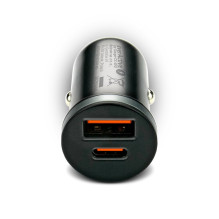 Automobilinis įkroviklis - everActive CC-30Q USB USB-C QC 3.0 35W Juodas