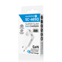 Charger - everActive 45W 2xUSB-C GaN Fast Charger, White