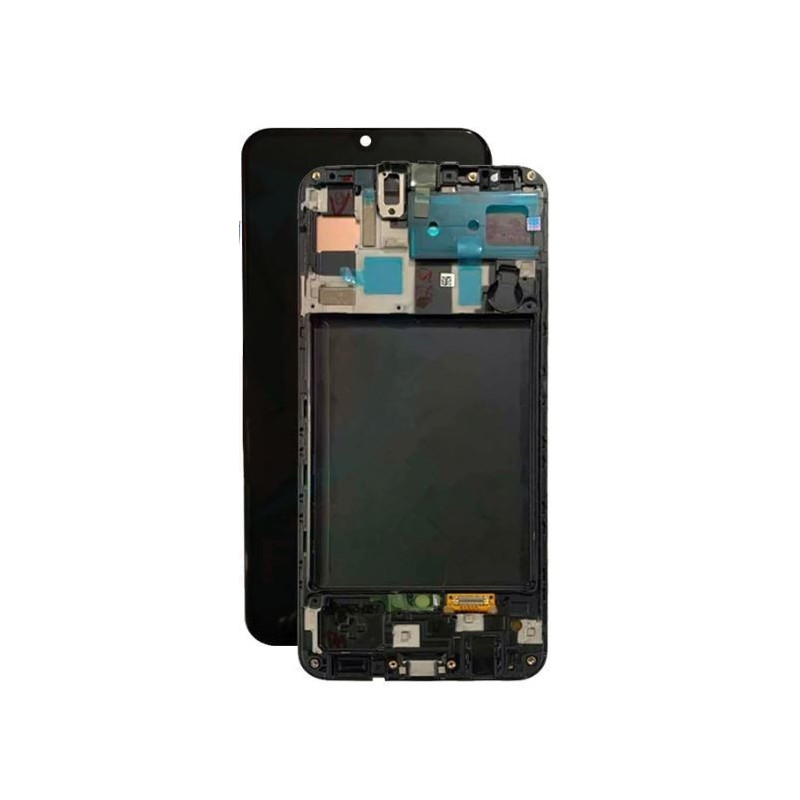 Ekranas Samsung A505 A50 2019 su lietimui jautriu stikliuku ir rėmeliu Black originalus (used Grade B)