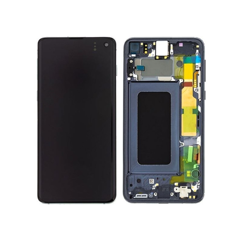 Ekranas Samsung G970F S10e su lietimui jautriu stikliuku ir rėmeliu Black originalus (used Grade B)