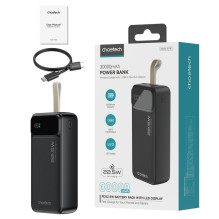 Choetech Choetech išorinė baterija 30000 mAh, juoda