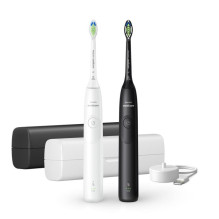 Elektrinis dantų šepetėlis - Philips Sonicare 5300 HX7109 / 01 2 vnt. Rinkinys, Juoda / Balta