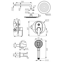 SHOWER SET WITH MIXER SET-ROT1-P SHOWER SET WITH MIXER SET-ROT1-P