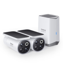 „Baseus Security S1 Pro Dual 3K“ lauko stebėjimo rinkinys (2 kameros) – baltas