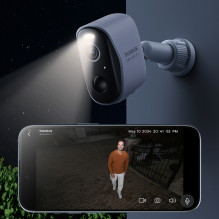 „Baseus Security N1 Plus“ dvigubos 2K lauko stebėjimo komplektas (2 kameros) – baltas