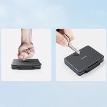 „Orico PHCD“ dėklas atminties kortelėms ir duomenų laikmenoms, juodas, 2,5 colio SSD, 2,5 colio HDD, M.2 SSD, SD, Micro 