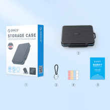 Orico PHCD Case for Memory Cards and Data Media Black 2.5" SSD 2.5" HDD M.2 SSD SD Micro SD CompactFlash Card 