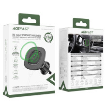 Acefast D46 Magnetic Air Vent Mount with Wireless Charger - Black